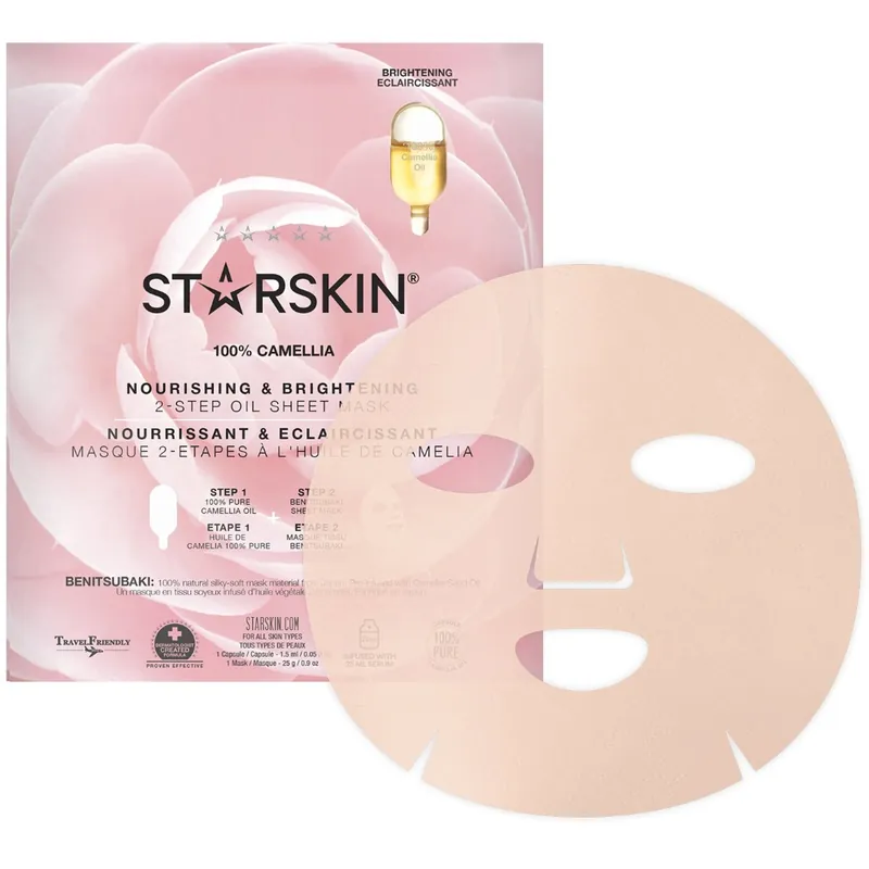 100% CAMELLIA Nourishing & Brightening 2-Step Oil Sheet Mask, 28ml Tilaa Nyt