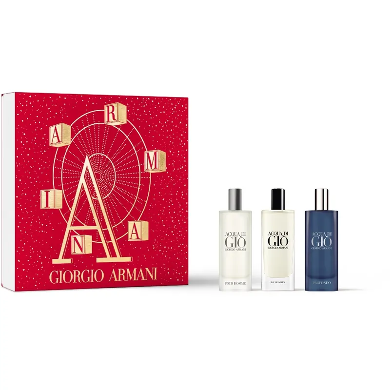 Uutuus Acqua di Gio Gift Set 2022, EdT 15ml + EdP 15ml + Profondo 15ml