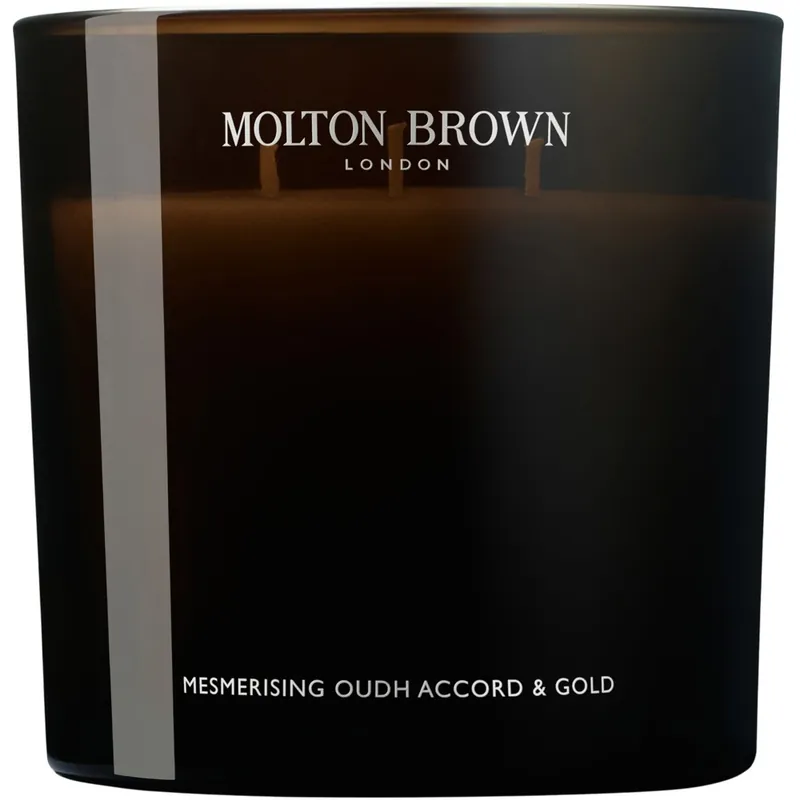 Edullinen Luxury Scented Candle Triple Wick, Mesmerising Oudh Accord & Gold
