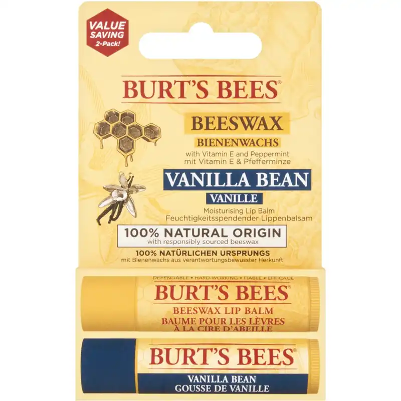 Vain Tänään Lip Balm Duo Beeswax & Vanilla Bean