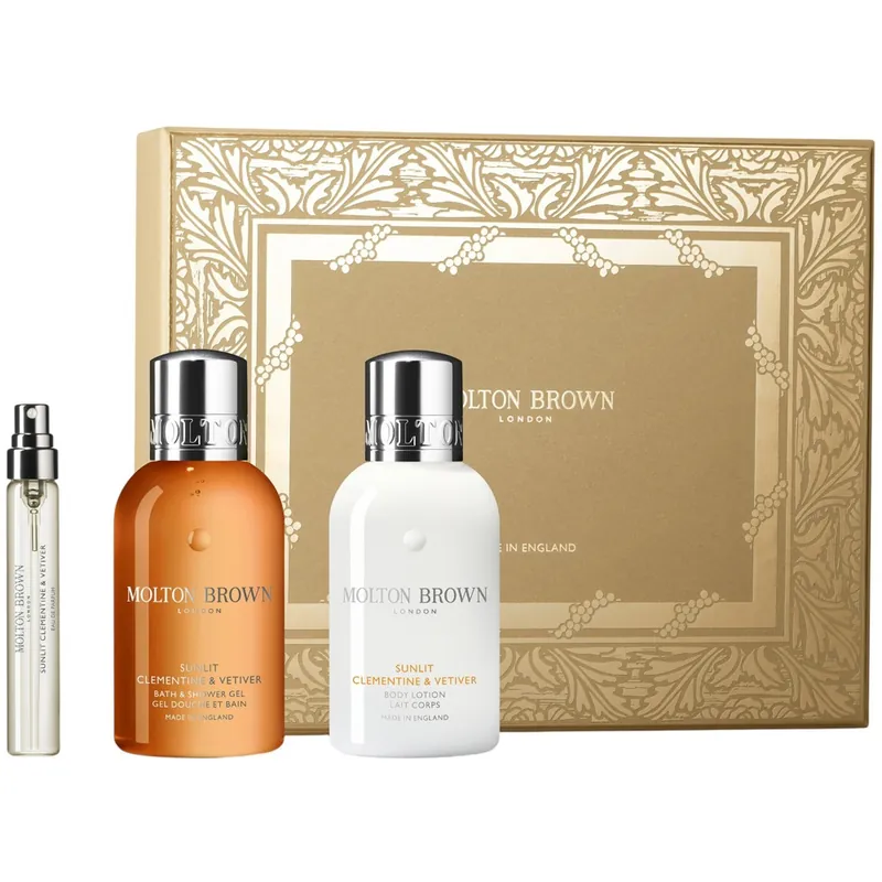 Edullinen Hinta Clementine & Vetiver Travel Gift Set, EdP 7,5ml + Shower Gel 100ml + Body Lotion 100ml